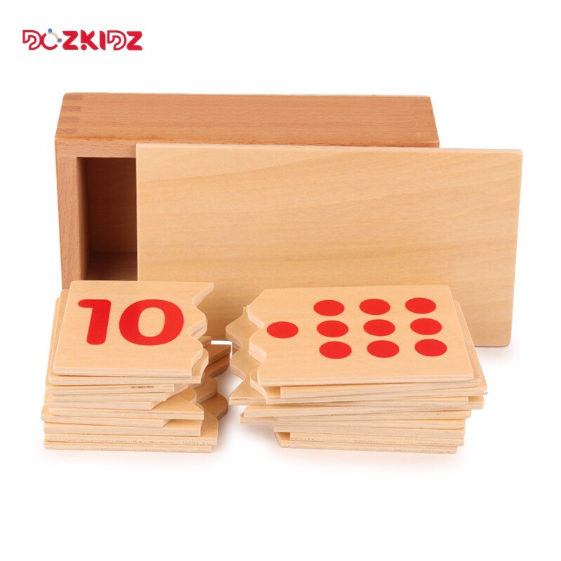 Đồ chơi giáo dục - Bộ ghép số học số và học đếm Montessori bằng gỗ - DOZKIDZ