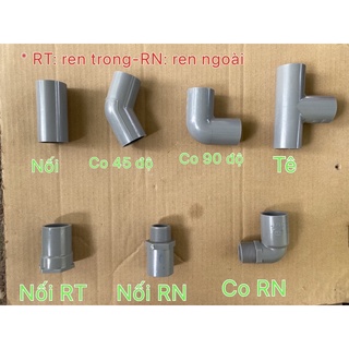 Phụ kiện pvc nối, co, tê nhựa Bình Minh phi 34
