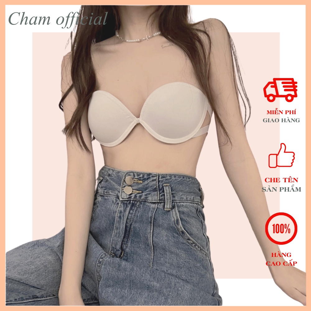 Áo ngực nữ không dây cao cấp Cham áo lót nữ cúp ngực có gọng nâng chống tụt Mút tim