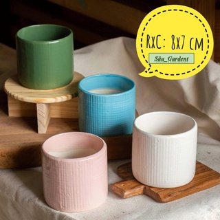 chậu sứ trụ kẻ tăm