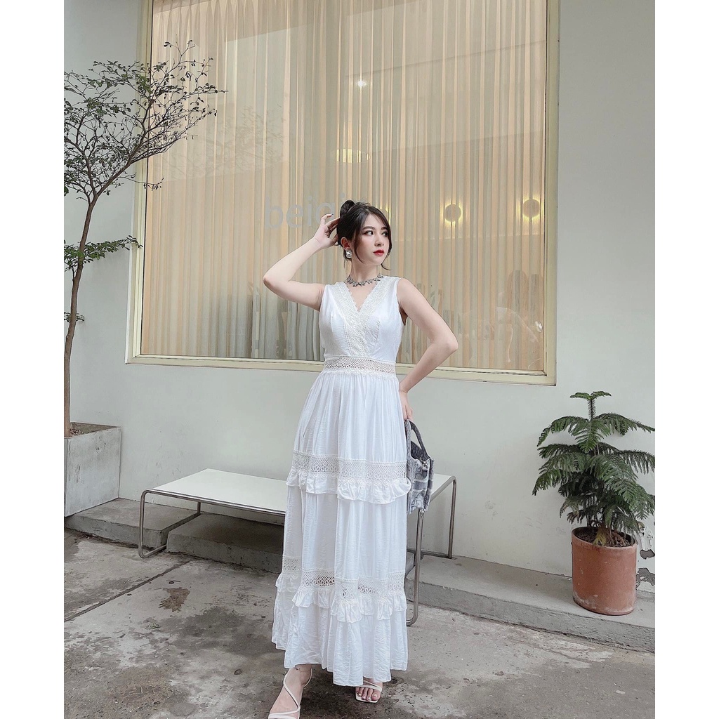 VÁY THÔ VIỀN REN TRẮNG