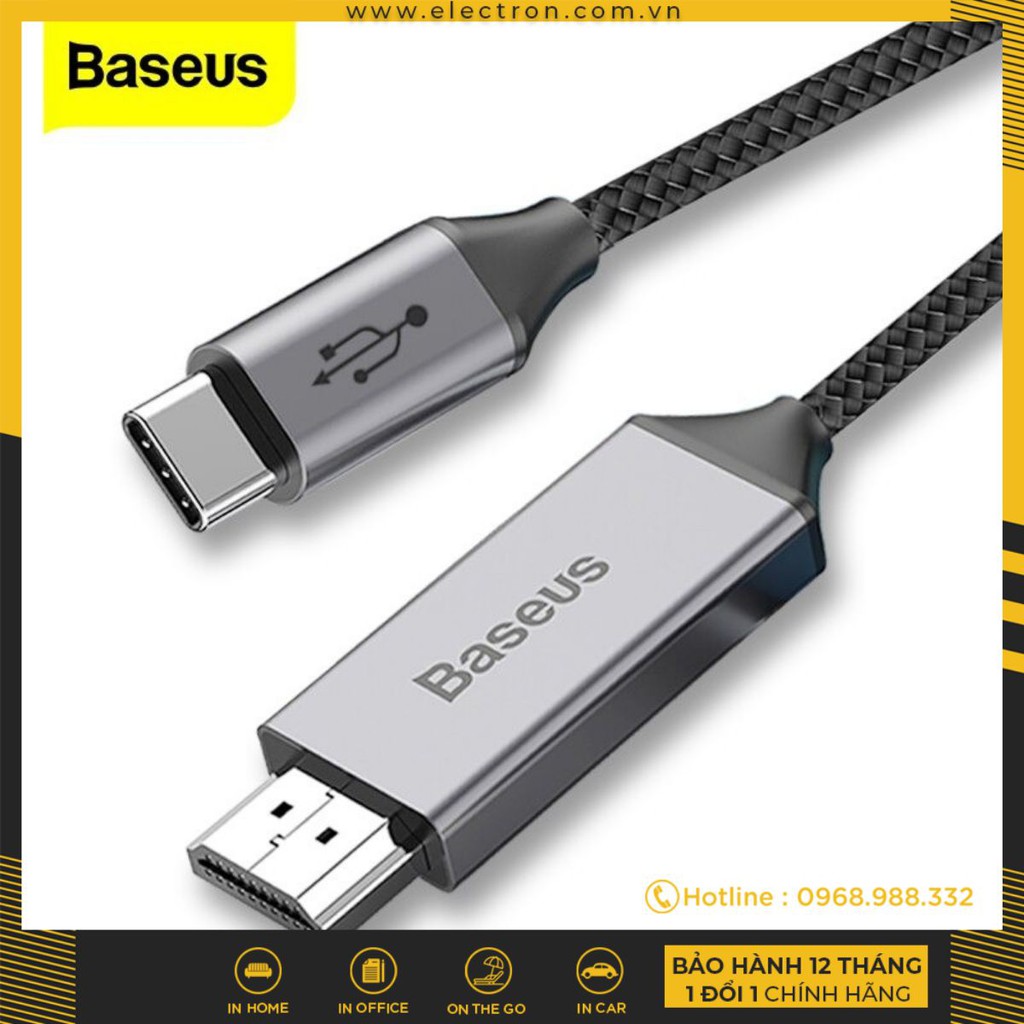 Cáp chuyển USB Type C sang HDMI Baseus hỗ trợ xuất Video 4K - 60Hz từ Smartphone ra TV