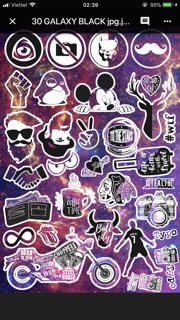 Lẻ 1 tấm sticker galaxy khổ A4