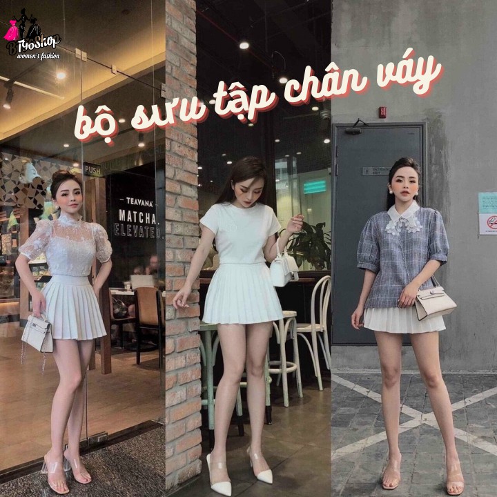 Chân váy xếp ly thời trang có quần mặc trong mẫu basic siêu hot 2020