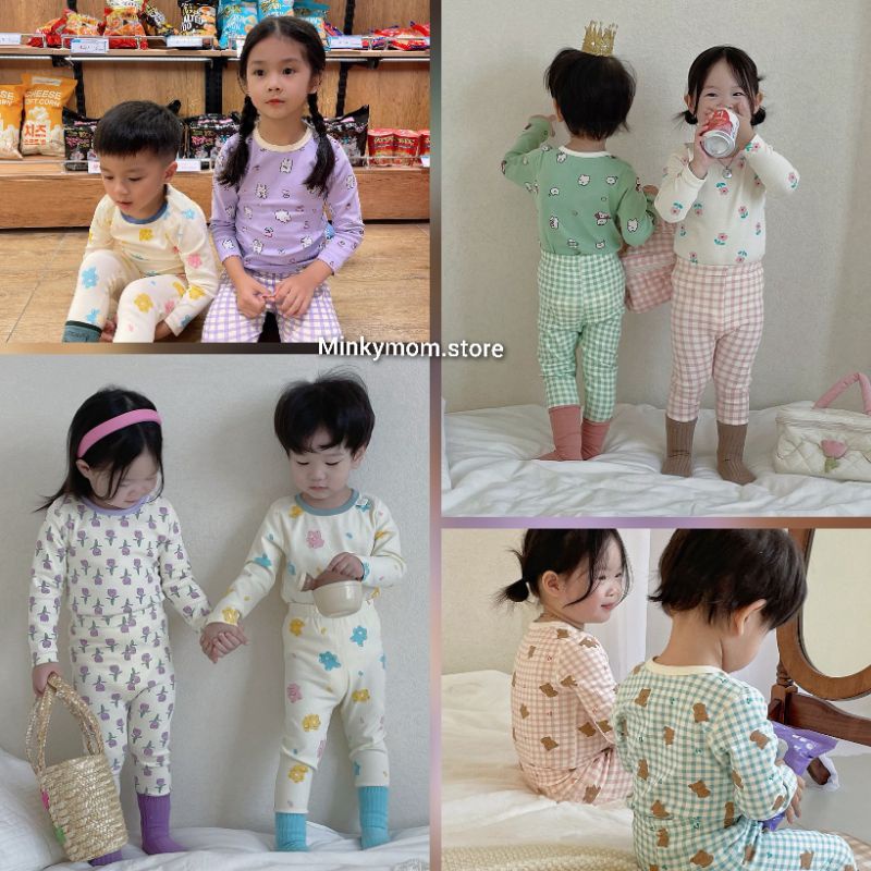 [HeyHoney] BỘ DÀI TAY COTTON HOẠ TIẾT SIÊU XINH CHO BÉ YÊU