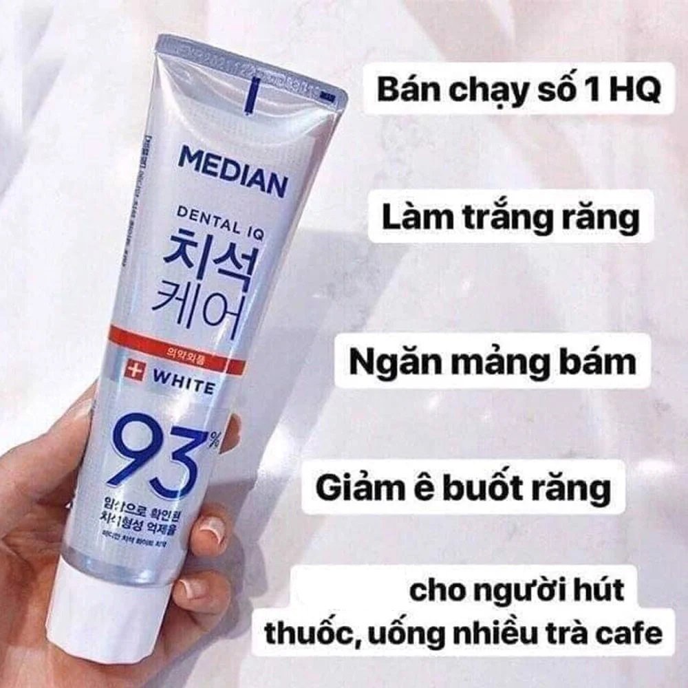 Kem đánh răng Hàn Quốc trắng răng MEDIAN DENTAL IQ 93% 120g sáng bóng NPP Ko Mart