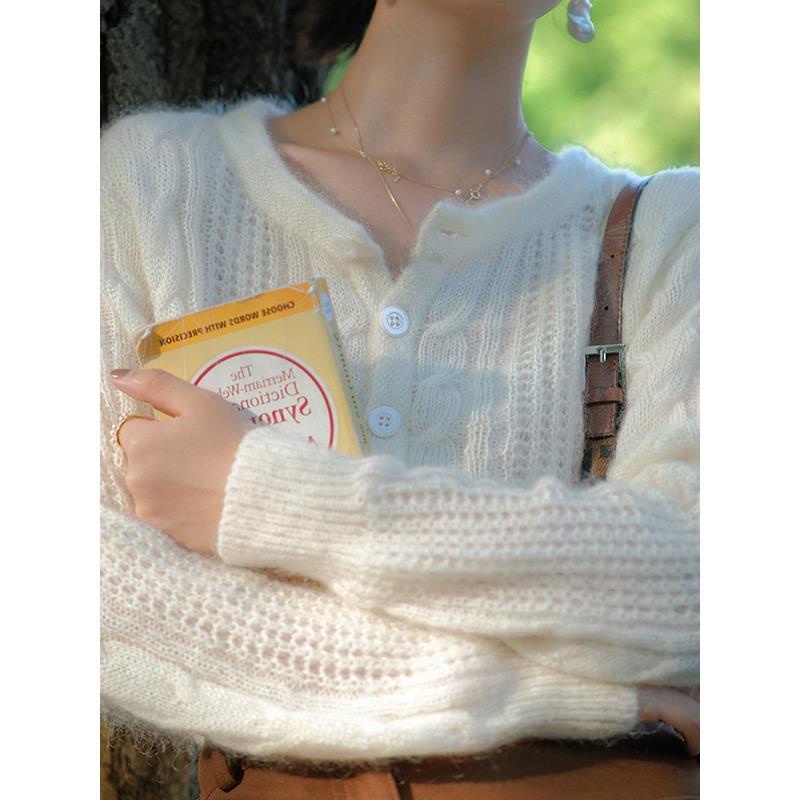 Áo Khoác Cardigan Dệt Kim Dáng Rộng Thời Trang Cho Nữ