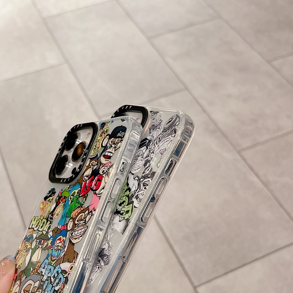 Ốp Điện Thoại TPU Chống Sốc Màu Laser In Hình Khỉ Cá Tính Cho iPhone X XR XS MAX 14 Plus 12 11 13 pro MAX