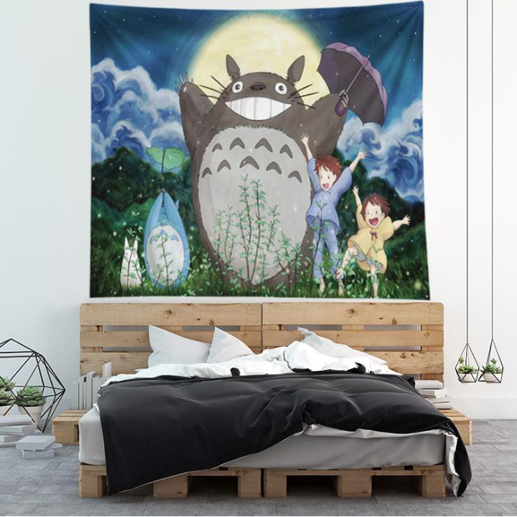 Vải treo tường trang trí phòng ngủ, nội thất họa tiết Totoro | BigBuy360 - bigbuy360.vn