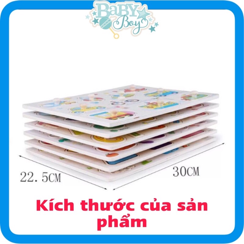 Đồ Chơi Trẻ Em Baby boy store -Bảng Ghép Hình Núm Gỗ Thông Minh Cho Bé