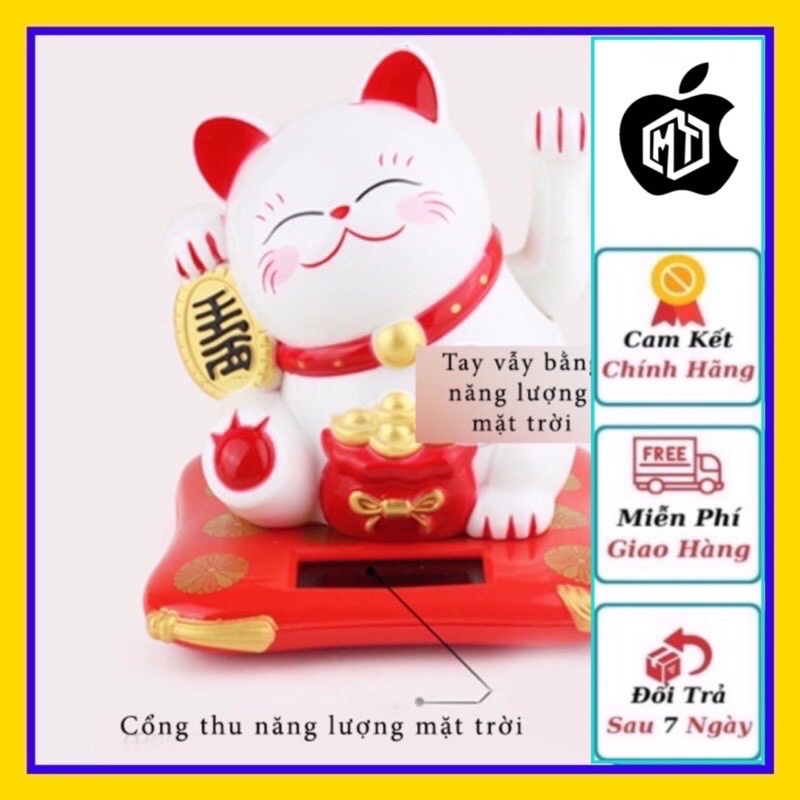 Mèo Lắc Tay Cầu Tài Bằng Năng Lượng Mặt Trời Dễ Thương