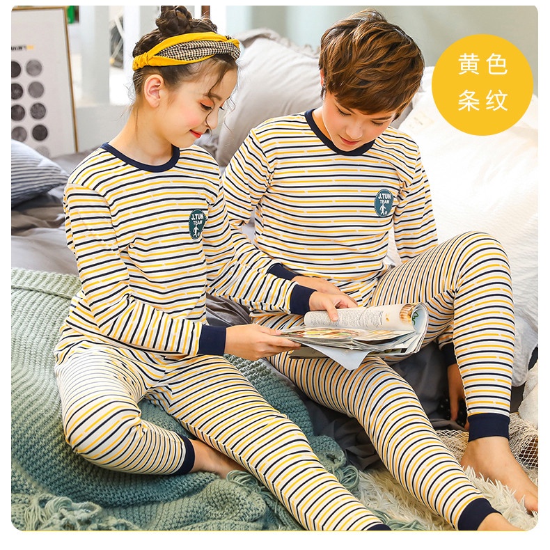 Bộ Đồ Ngủ Tay Dài Chất Liệu Cotton 140cm - 175cm Thời Trang Xuân Thu Cho Nam Nữ