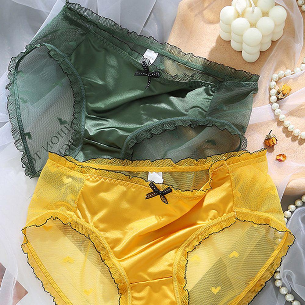 Quần Lót Cotton Thoáng Khí Lưng Vừa Đính Nơ Quyến Rũ Cho Nữ