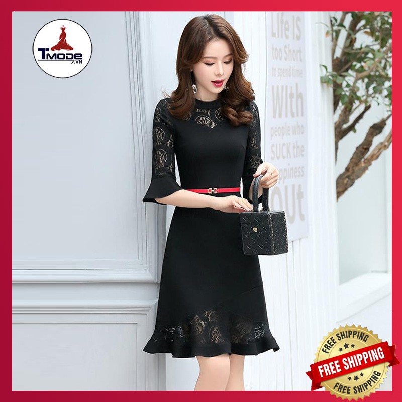 [VIDEO + ẢNH THẬT] ĐẦM CAO CẤP PHỐI REN DỰ TIỆC ĐUÔI CÁ THỜI TRANG CÓ SIZE XXL | BigBuy360 - bigbuy360.vn