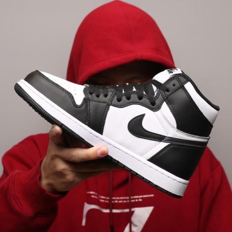 Giày Nike Jordan Cổ Cao Panda, Giày Sneaker JD1 High Đen Trắng Nam Nữ Thể Thao Cao Cấp Full Box Bill .