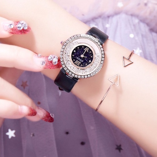 GUOU Đồng Hồ Đeo Tay Đính Đá Phong Cách Hồng Kông Sang Trọng Thời Trang Cho Nữ