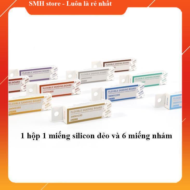 Giấy nhám dán dspiae silicon linh hoạt dòng FS (1 hộp 1 miếng silicon và 6 nhám dán) - NHÀ PHÂN PHỐI CHÍNH HÃNG.