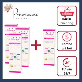 [Combo 3 tặng 1] Gel tắm và vệ sinh phụ nữ Herbal Nano, dung dịch vệ sinh phụ nữ Nano Curcumin Nghệ giảm viêm, giảm ngứa