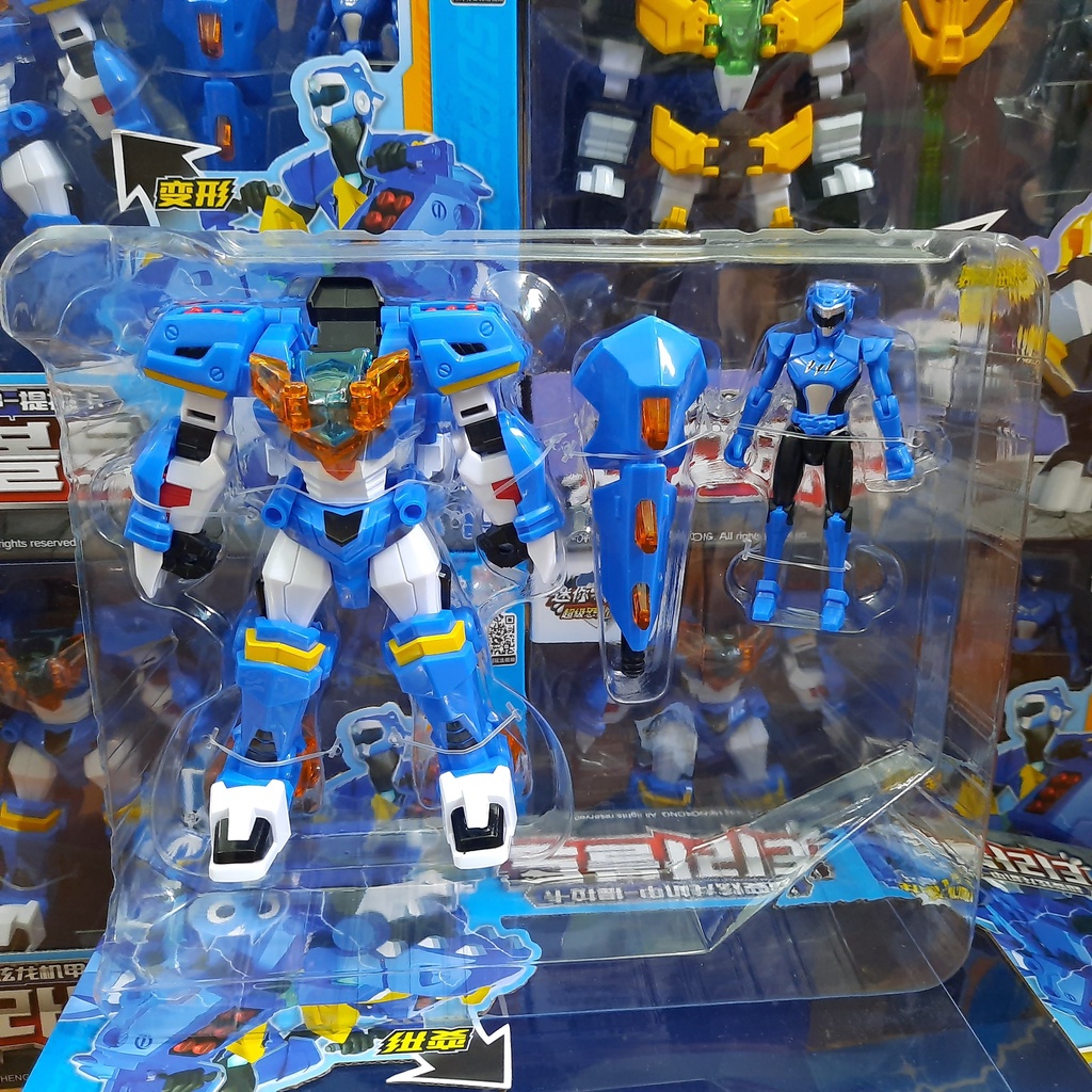 Mô hình miniforce Robot siêu khủng long Tyranno Sấm sét cùng siêu nhân Volt tốc độ biệt đội siêu nhân nhí