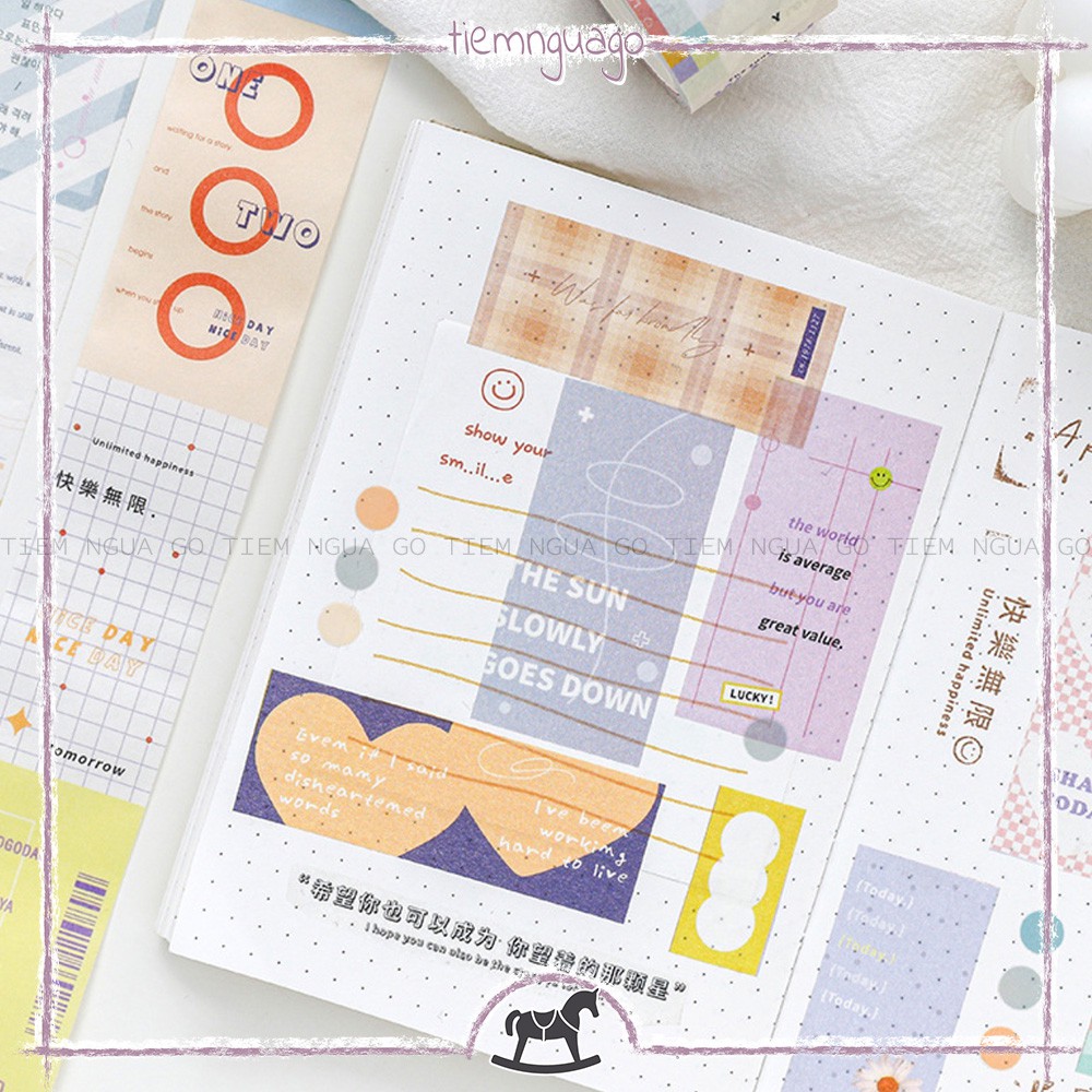 [Mã SKAMLTSM9 giảm 10% đơn 99K] Cuộn Washi Tape Colorful Day Trang Trí Sổ Tay, Bullet Journal, Planner - Tiệm Ngựa Gỗ