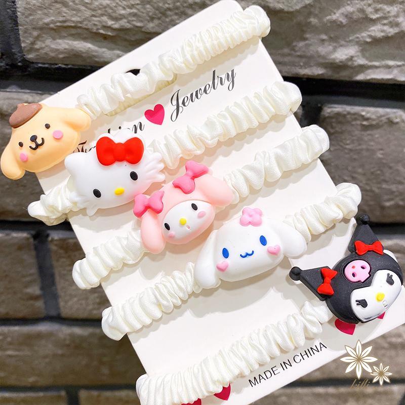 【kifli】Dây Buộc Tóc Cao Su Cỡ Lớn Họa Tiết Hoạt Hình Đáng Yêu Cho Nữ