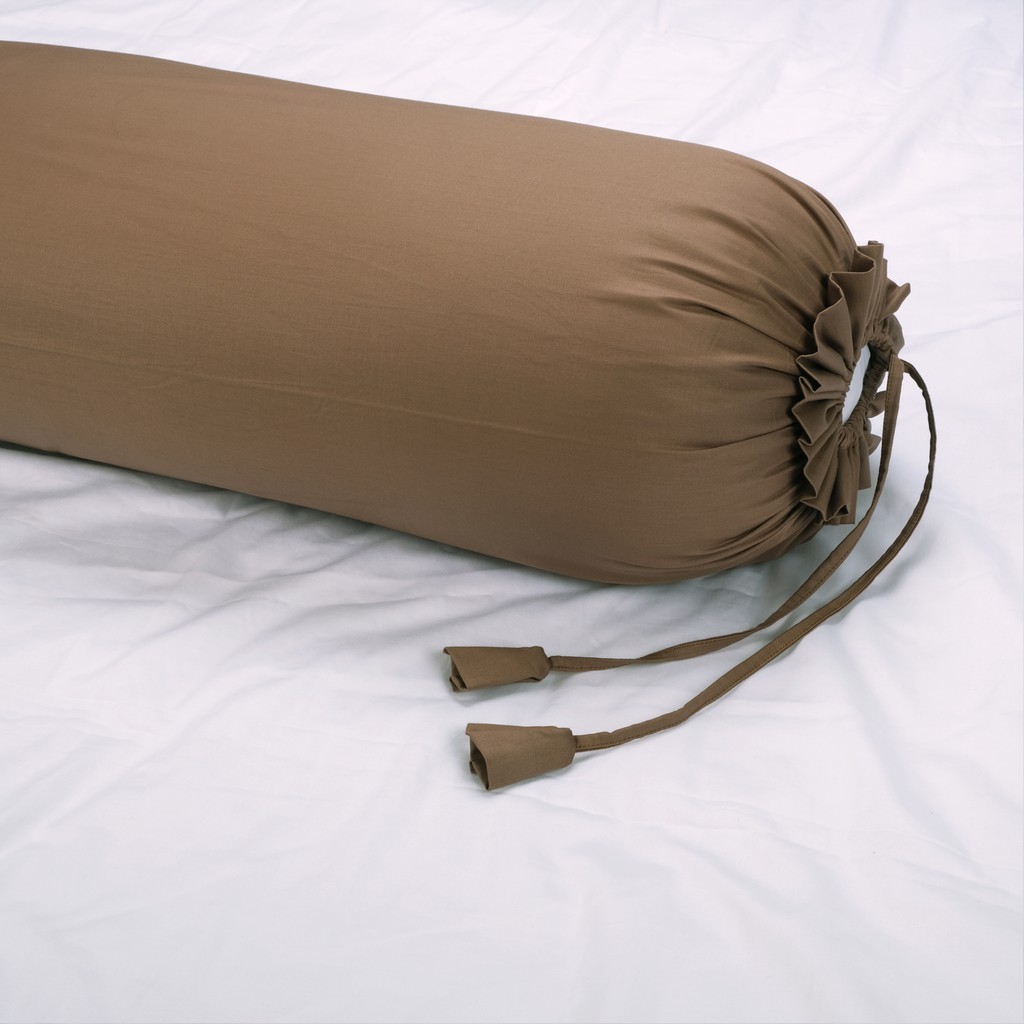 Vỏ Gối Ôm Gòn Bedding Cotton Satin Hàn Quốc Màu Cà Phê 35x100 cm