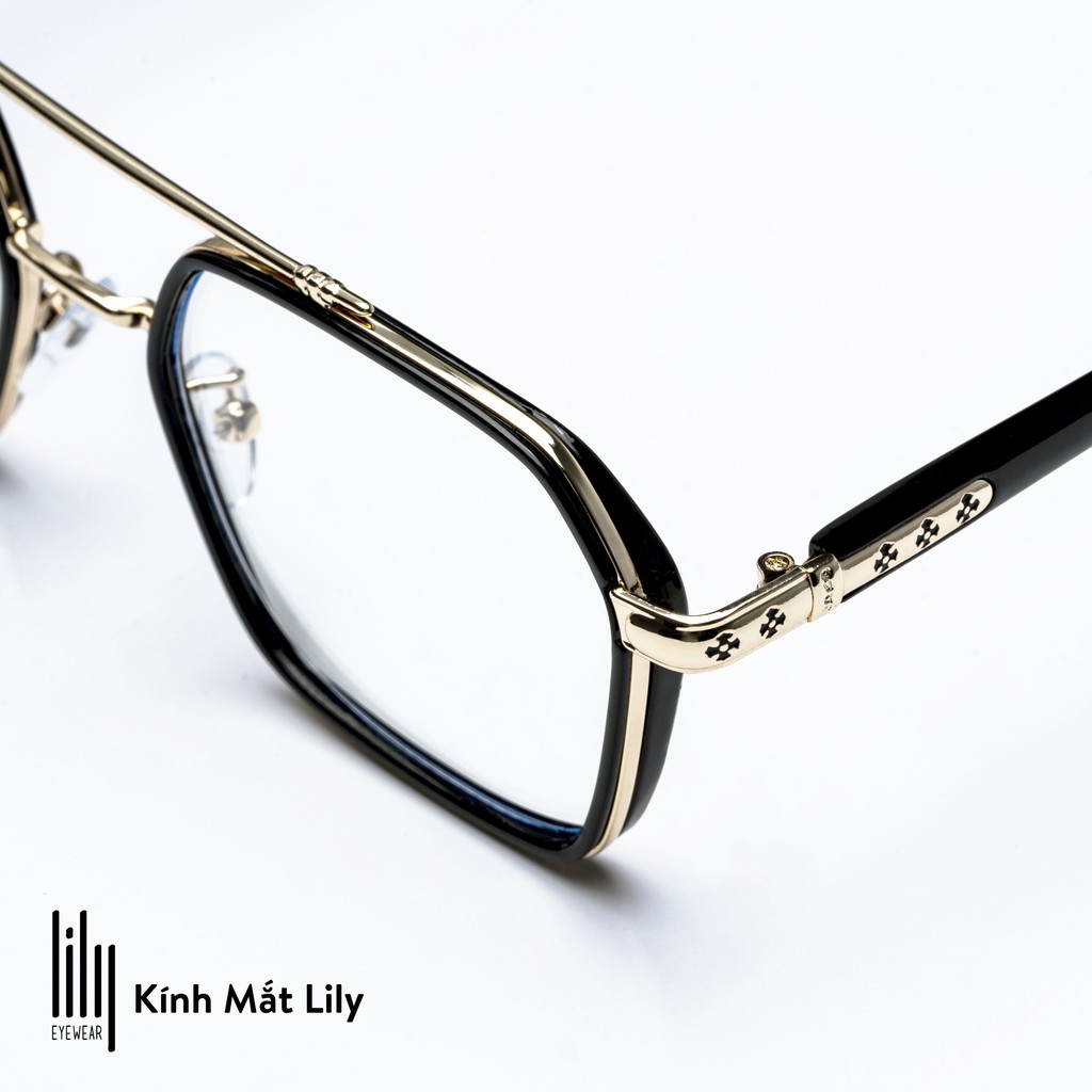 Gọng kính thời trang nam nữ Lilyeyewear mắt vuông to không độ chống ánh sáng xanh 8802 | BigBuy360 - bigbuy360.vn