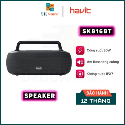 【Giao nhanh】Loa Bluetooth HAVIT SK816BT Công Suất 30W, BT 5.0, Kháng IPX7, Thời Gian Chơi Nhạc Lến Đến 15h