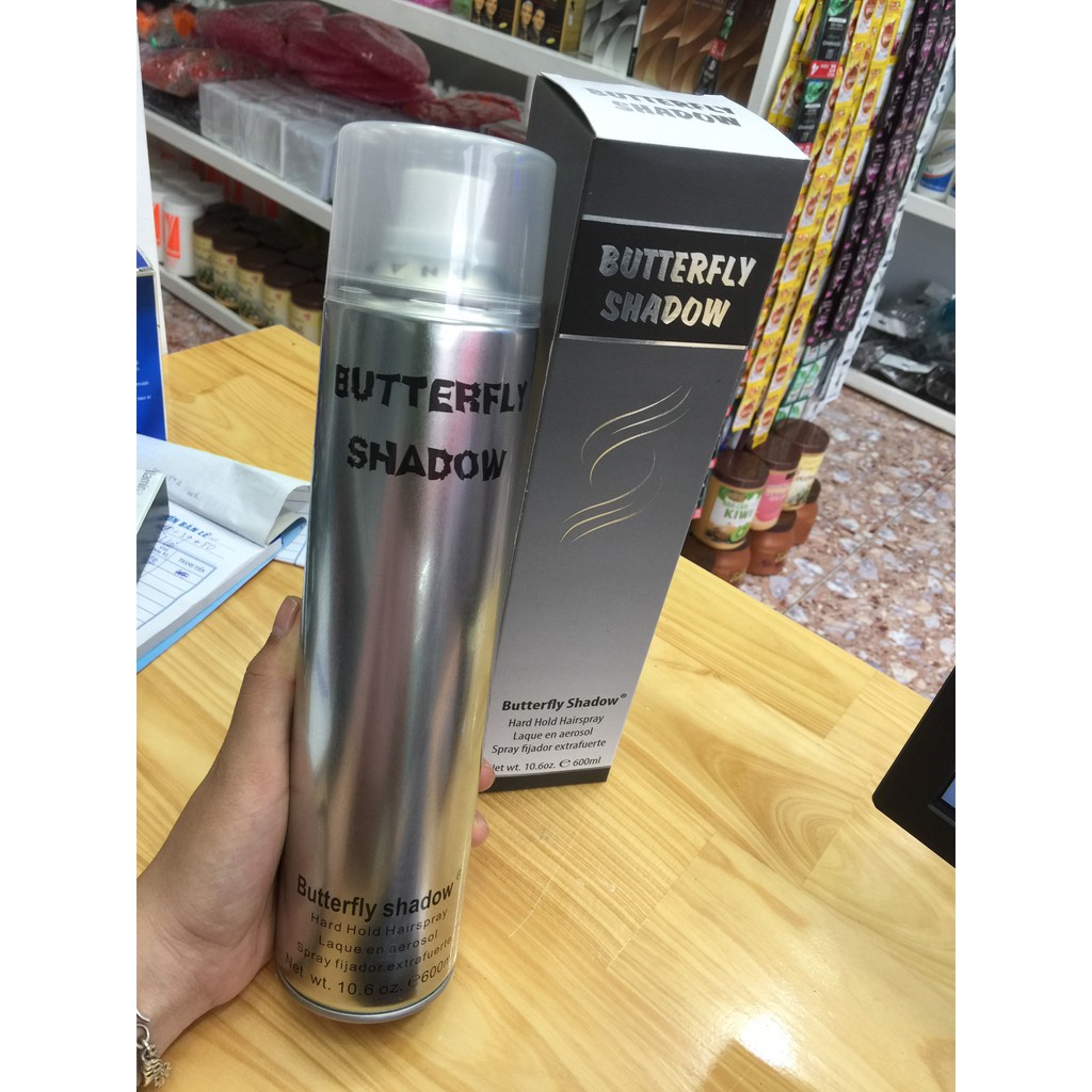 Gôm keo xịt giữ nếp tóc cao cấp Butterfly Shadow 600ml