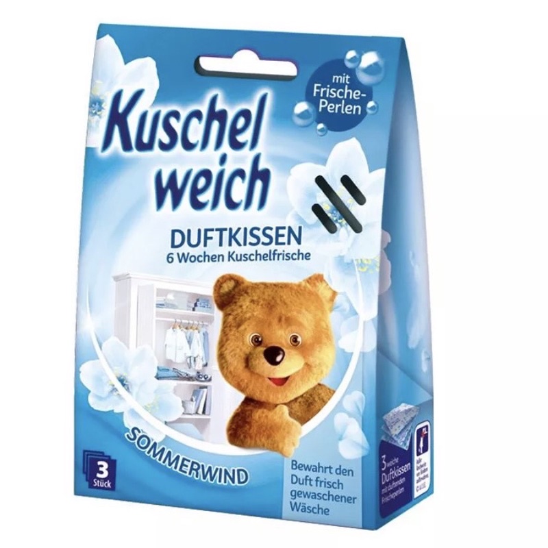 Túi thơm tủ quần áo cho bé Kuschel weich hình gấu trẻ em an toàn- Hàng Đức