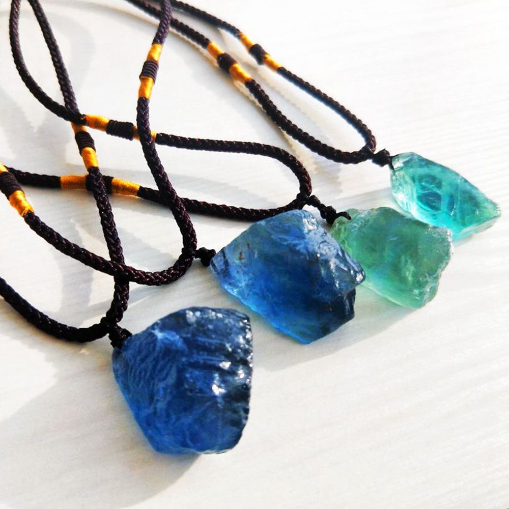 Mặt vòng cổ Đá Thạch Anh Fluorite Tự Nhiên Thời Trang Cho Nữ