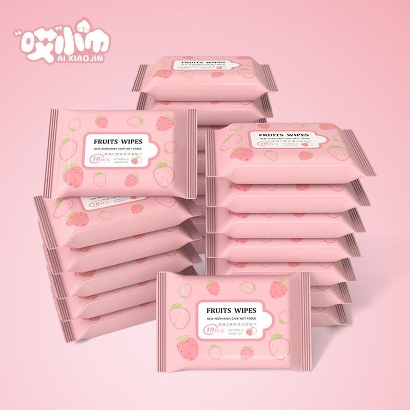 TÚI 10 MIẾNG KHĂN GIẤY ƯỚT TẨY TRANG TIỆN LỢI