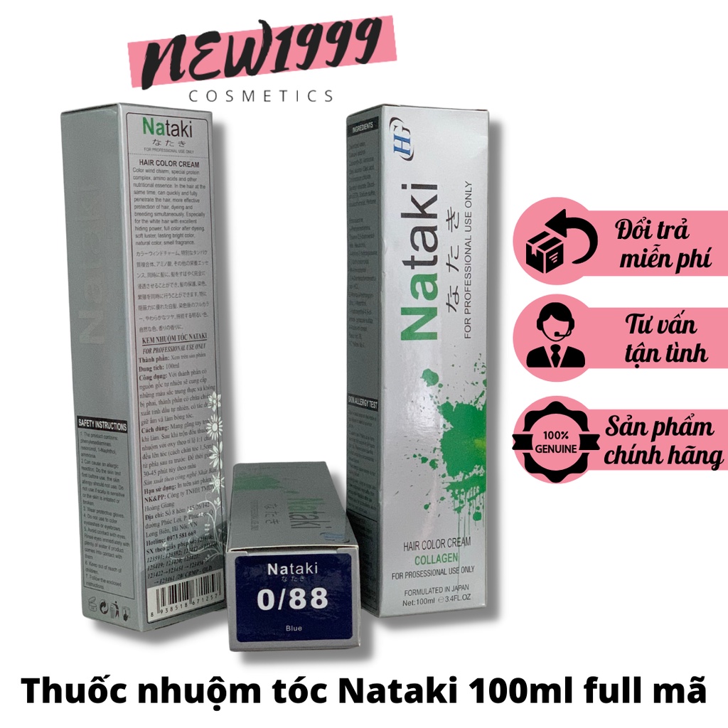 Thuốc nhuộm tóc NATAKI Collagen sỉ lẻ dành cho salon 100ml nhuộm là lên bóng mượt