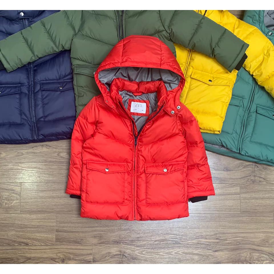 Áo phao dáng dài bé trai ZARA nhiều màu