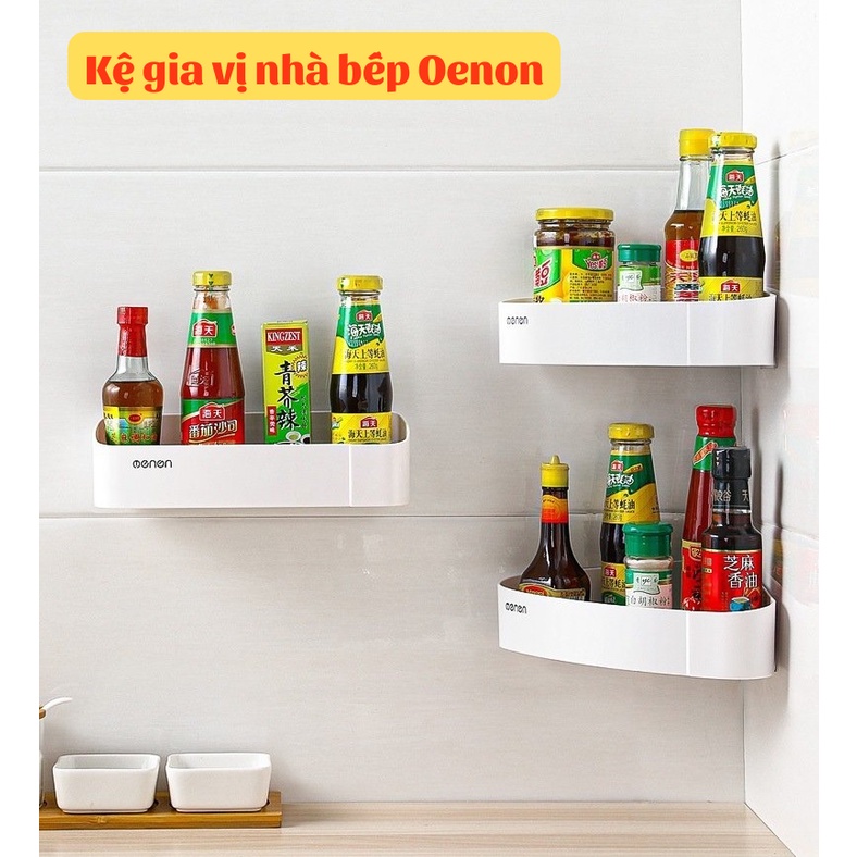 Combo 2 Kệ Góc Để Đồ Nhà Tắm OENON Dán Tường Gạch Men, Giá Để Dầu Gội, Sữa Tắm , Gia Vị Nhà Bếp