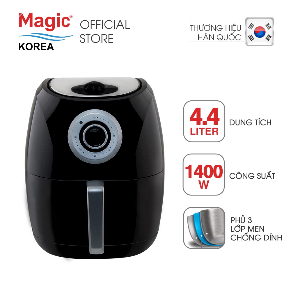 [Mã ELHADEV giảm 4% đơn 300K] Nồi chiên nướng chân không đa năng Magic Korea A84 4.4 lít (Đen)