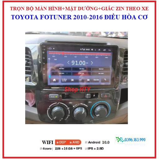 Bộ Đầu DVD Android RAM1G/2G Cho Ô Tô Fortuner điều hòa cơ 2010-2016 Tích Hợp GPS Chỉ Đường, Xem Camera Lùi,Có Mặt Dưỡng