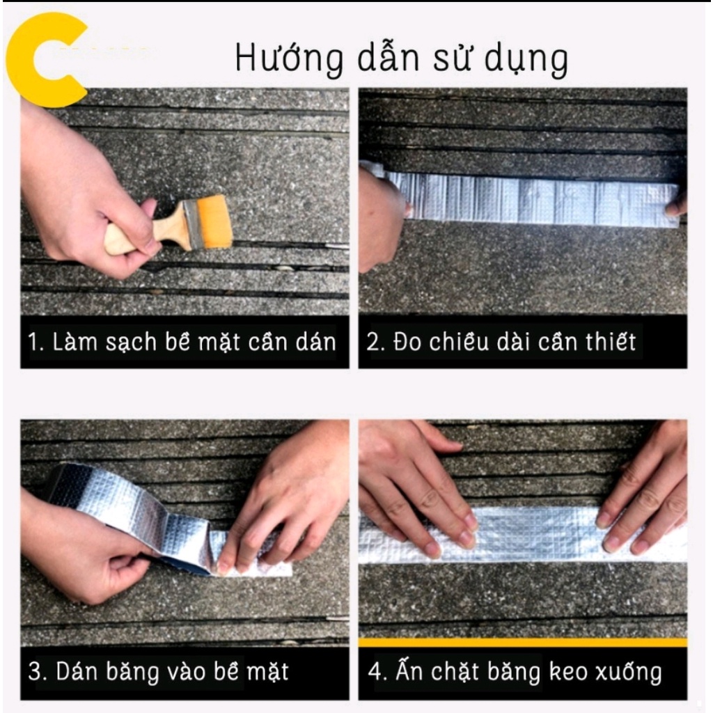 Băng Keo Chống Thấm Rộng 5cm/ 10cm Dài 5 Mét . Miếng Siêu Dính - Chống Thấm Dột