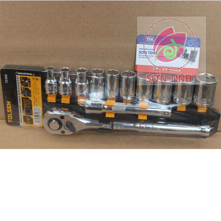 Bộ tuýp 1/2 Tolsen 15392 CÔNG NGHIỆP hệ inch 12 chi tiết