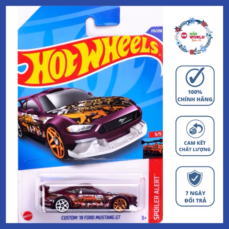 Xe mô hình Hot Wheels basic Custom '18 Ford Mustang GT HCV87.