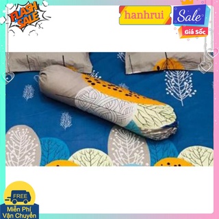 Vỏ gối ôm cotton poly 30x100cm mẫu lá cọ