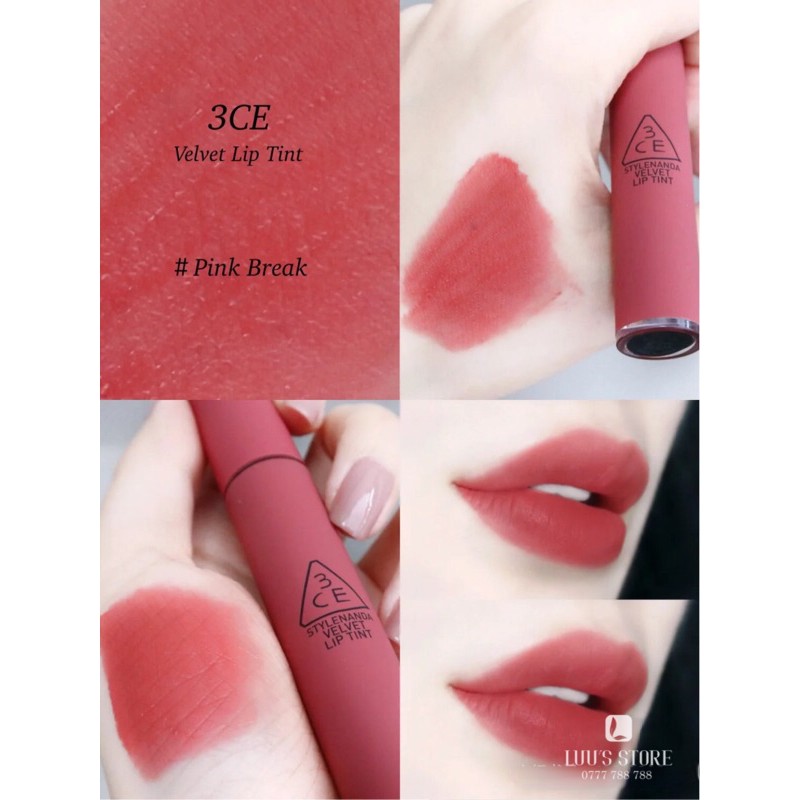 Son 3CE Velvet #Pink Break - Hồng Đào