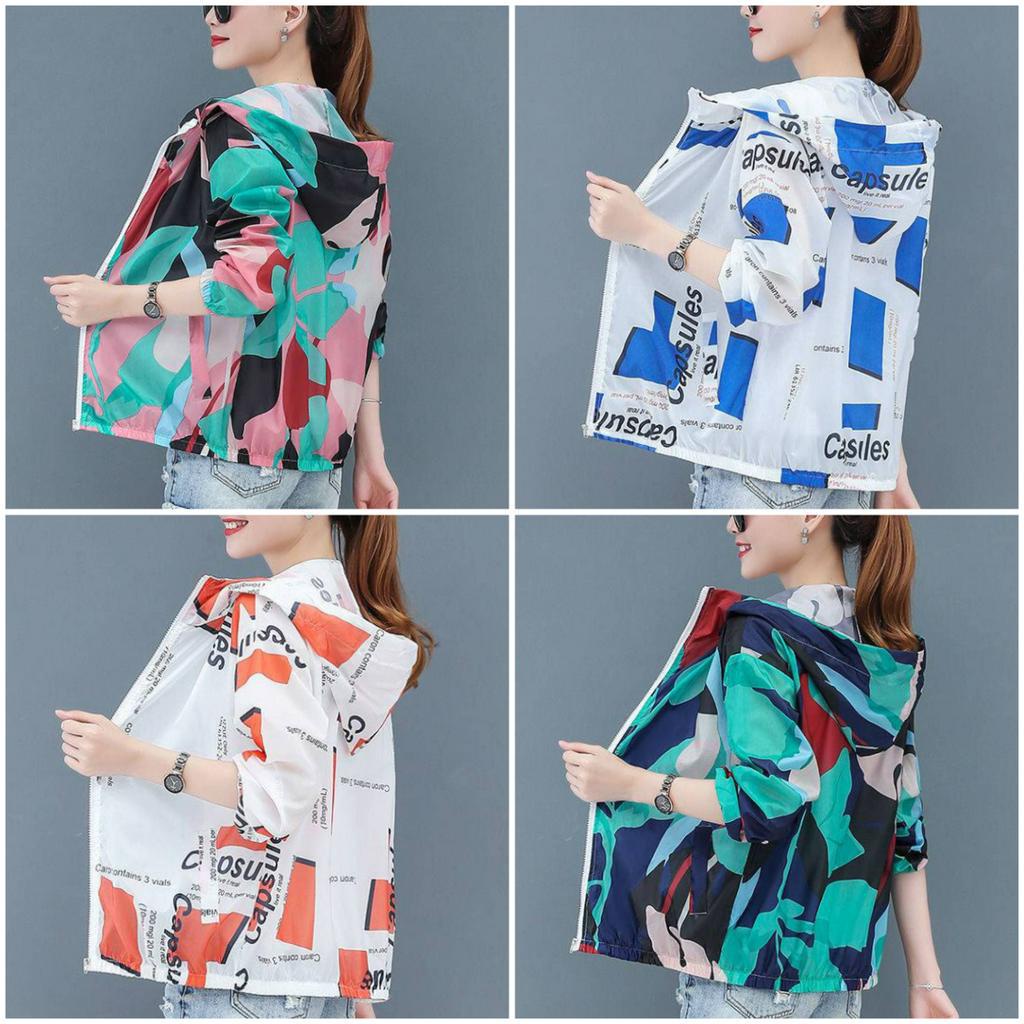 Áo khoác chống nắng họa tiết rằn ri thời trang cho nữ