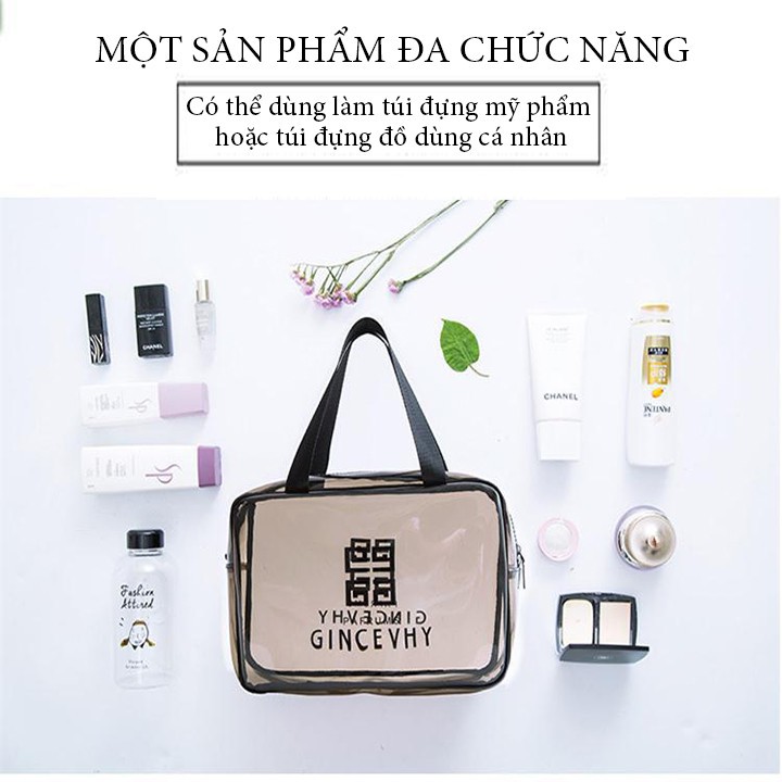 Set 3 Túi Nhựa Trong Đa Năng Đựng Mỹ Phẩm, Đồ Cá Nhân THỜI TRANG, SANG CHẢNH, TIỆN LỢI Đi Du Lịch, Đi Bơi, Đi Biển