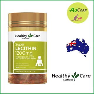 Mầm đậu nành – Healthy Care Super Lecithin – ÚC – 100 viên – Đẹp da, đào thải độc tố gan, cân bằng nội tiết tố