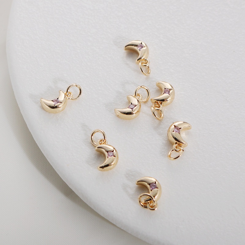 Mặt Dây Chuyền Hình Mặt Trăng Mạ Vàng 14k 7 * 10mm
