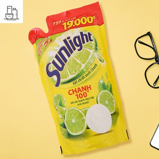 Nước rửa chén Sunlight Chanh 100 chiết xuất chanh tươi túi 725ml