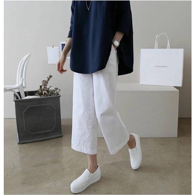 Quần Đũi Ống Rộng, Quần Ống Suông Lưng Thun Có Cúc QD02