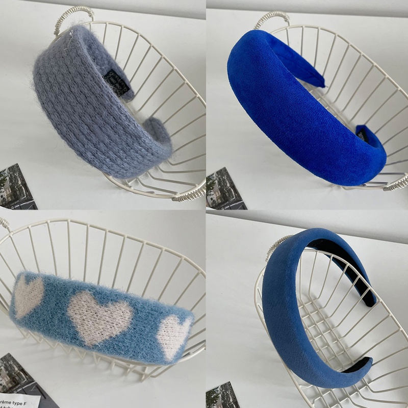 Băng Đô Cài Tóc Bằng Xốp Và Vải Lông Hình Trái Tim Phong Cách Vintage