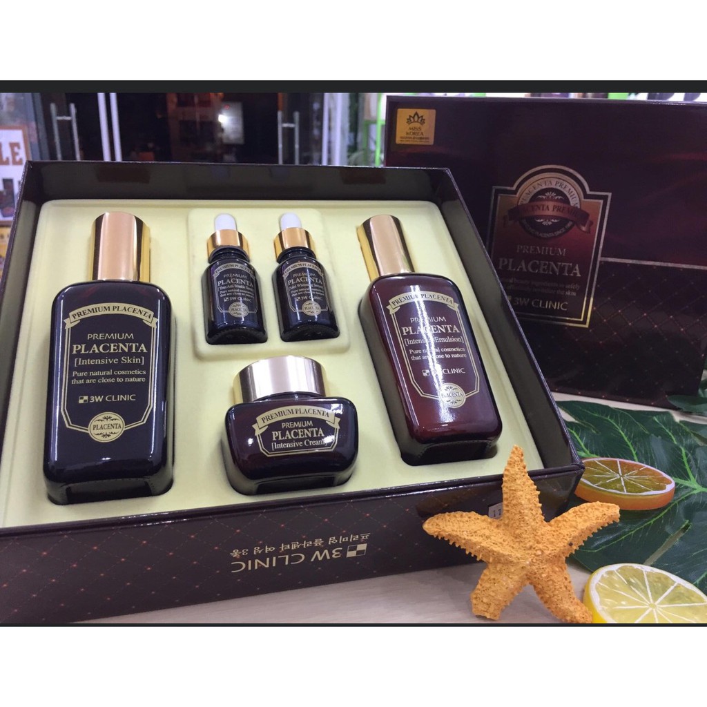 Bộ dưỡng da nữ tinh chất nhau thai cừu 3W CLINIC PREMIUM PLACENTA SKIN CARE.